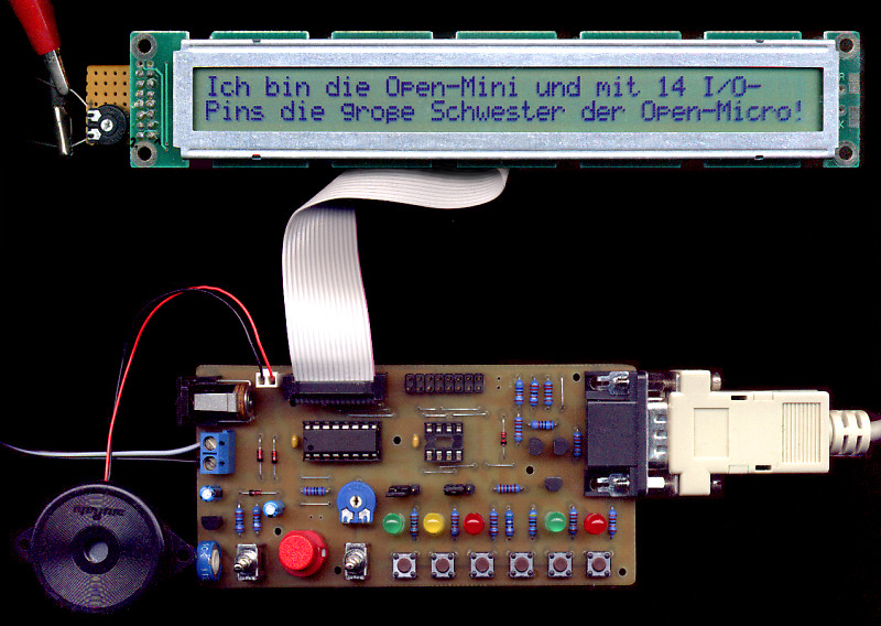 Open-Mini auf einem Prototyp des neuen PE-Boards